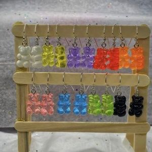 9 pairs of gummy bear earrings